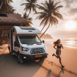 Ford Transit camper van, van life at the beach (7)